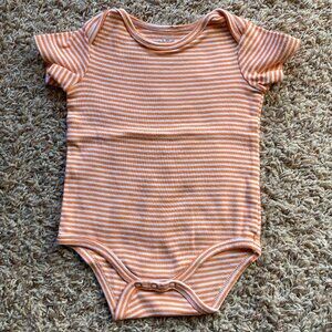 Primary Orange Striped Onesie Size 9mo
